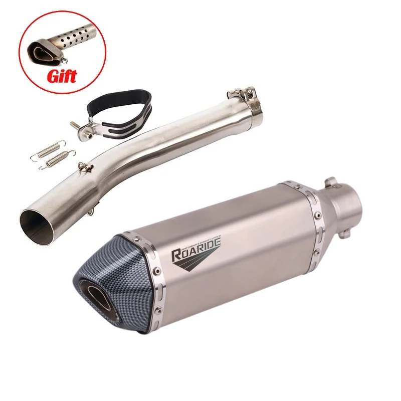 Exhaust System For Yamaha YZF-R6 R6S 1998 1999 2000 2001 2002 2003 2004 2005 Exhaust Pipe Motorcycle 51mm Mid Muffler Slip On view 2