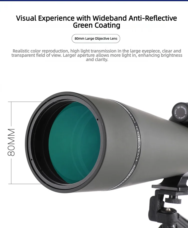 CAOX 20-60x80 Vogelbeobachtungsfernglas Hochleistungs-HD-Monokular-Teleskop für Outdoor-Zielbeobachtung und Live-Streaming – Detail 8