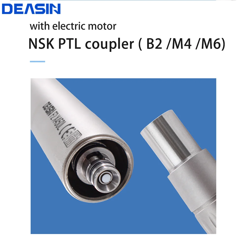 Dental Air Turbin 45 Degree LED Fiber Optic High Speed Extraction Handpiece Button Compatible for NSK Coupler Dentist Tool