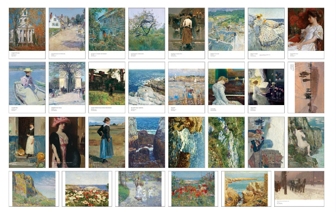 30 Sheets/Set Famous artists Childe Hassam Art Painting Postcard Retro Greeting Card Message Gift Wish Invitations Decoration