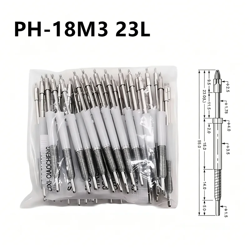 5PCS PH-18M3 23L High Carbon Steel Probe Three-pointed Spring Test Needle Outer Diameter 3.5mm Insulated White Plastic Needle