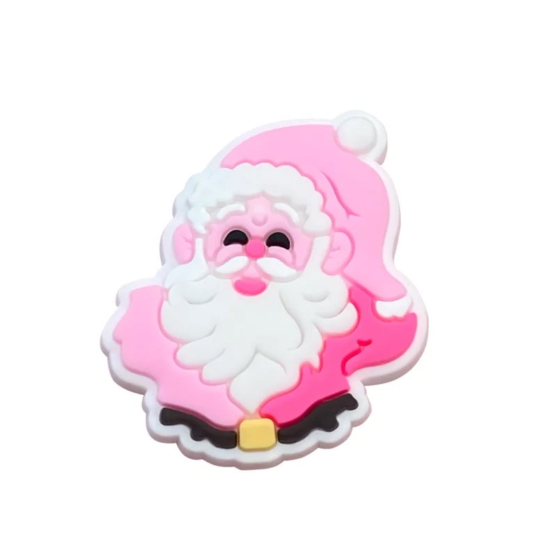 1Pcs PVC Christmas Shoe Charms Xmas Tree Shoe Decorations Pink for Sandals Accessories Kids Gift Wholesale