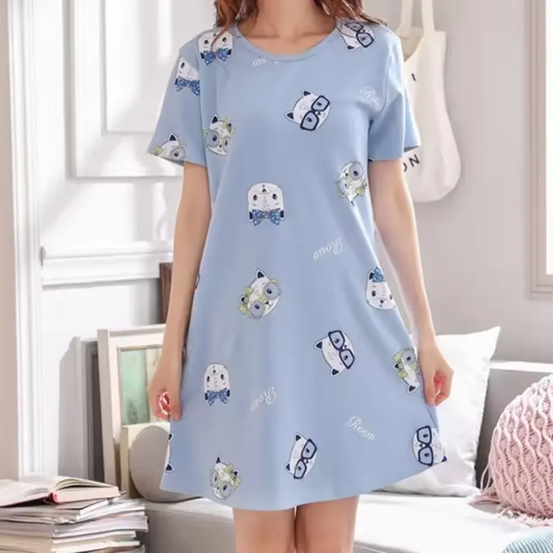 

Cute Women's Nightgowns Fashion Night Wear Summer Nightdress Cartoon Femme Sleepwear Plus Size Pijamas Pyjama