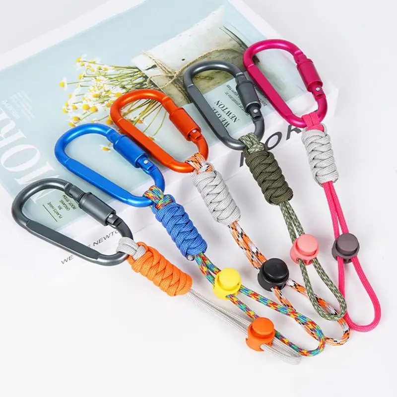 Paracord Water Bottle Hook with 1 Carabiner Multi-functional Portable Holder for Outdoor Hiking Camping Use