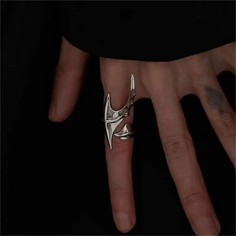 Cyberpunk Alien Irregular Ring Unisex Hip-hop Exaggerated Opening Rings Carnival Jewelry Accessories Xmas Gifts