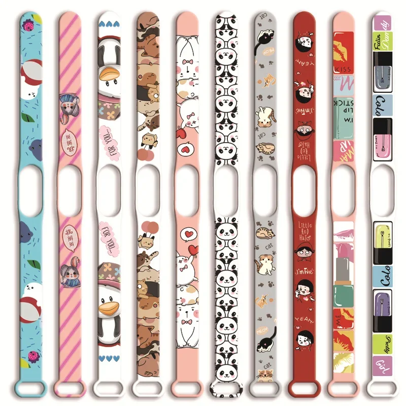 Strap Cartoon Print Band 6 Bracelet Sport Silicone Watch Wristband Miband Band4 Wriststrap for Xiaomi Mi Band 3 4 5