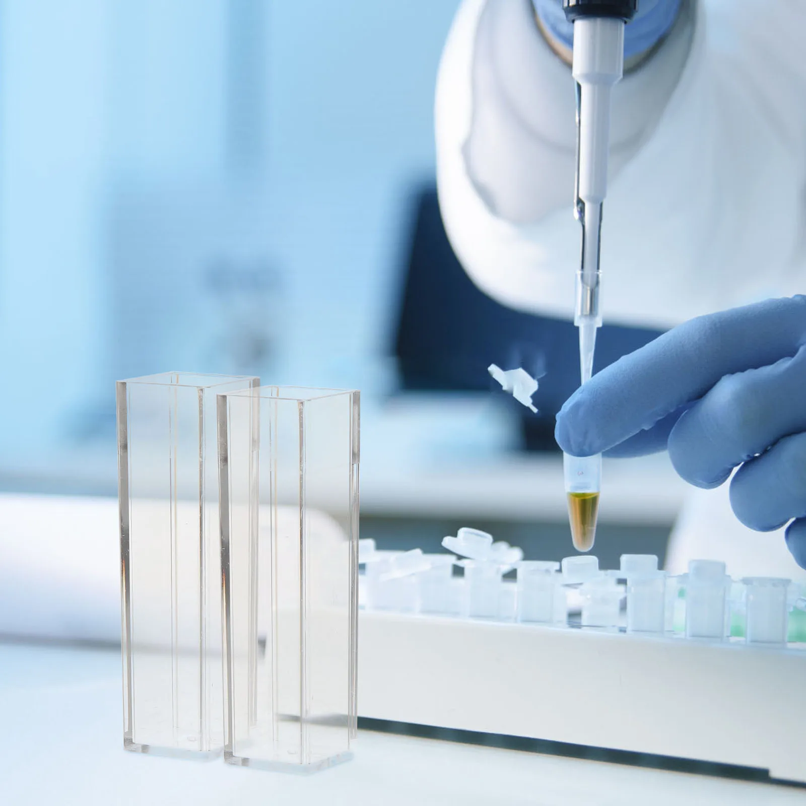 

10 PCS Disposable Plastic Cuvette High- Polystyrene Laboratory Application