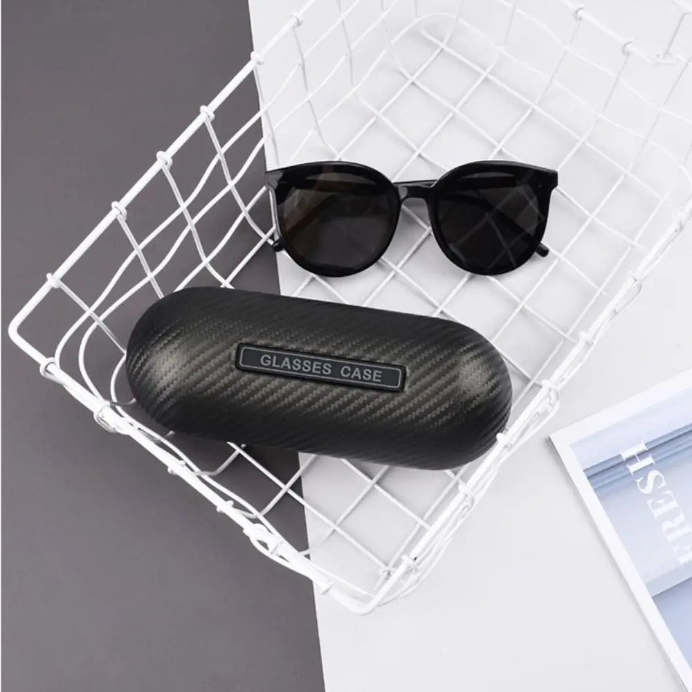 

Black Leather Sunglass Case Fashion Resist Compression Hard Shell Glasses Storage Box Carbon Fiber Eyewear Case Travel