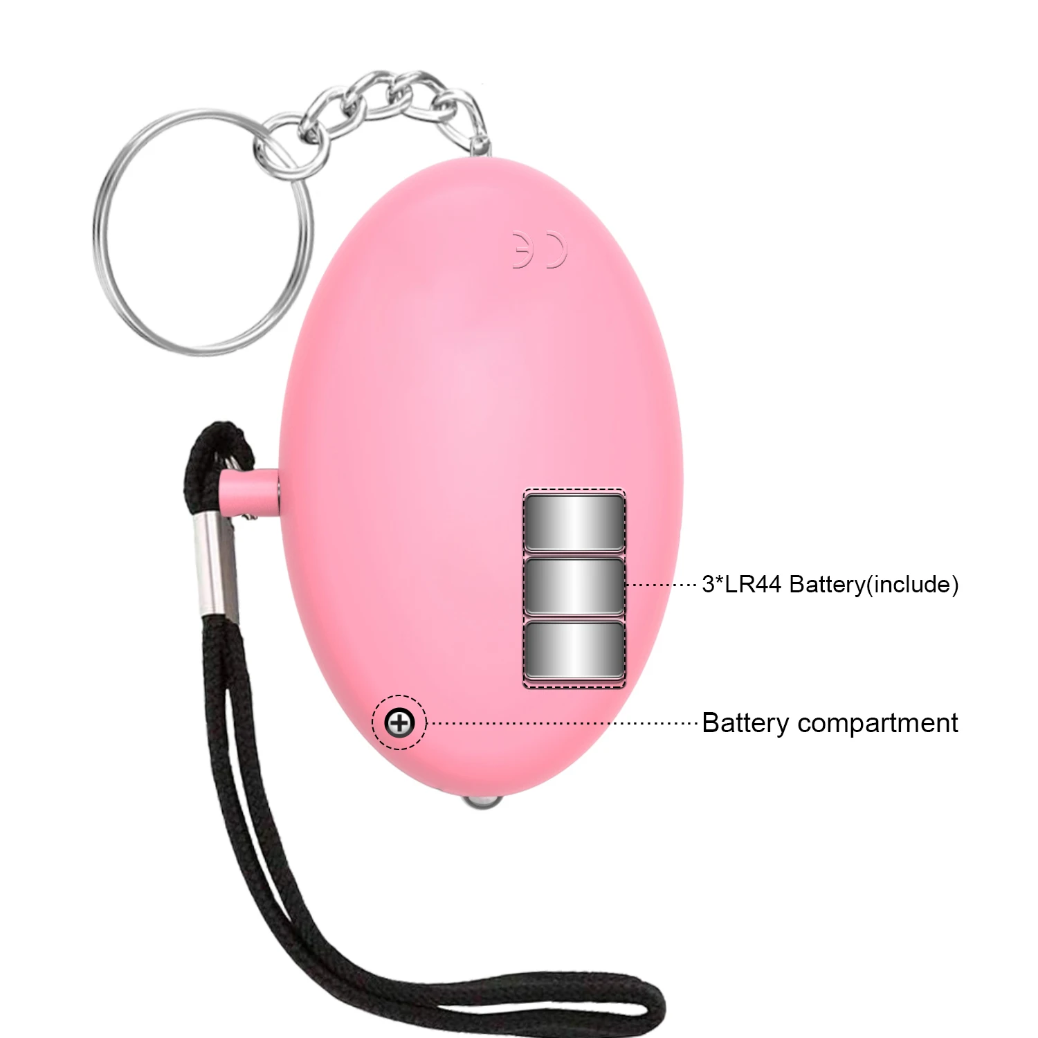 إنذار شخصي آمن للصوت للنساء ، إنذار أمان شخصي ، سلسلة مفاتيح بإضاءة ليد ، إنذار أمان للطوارئ ، 130 ديسيبل ، حزمة واحدة