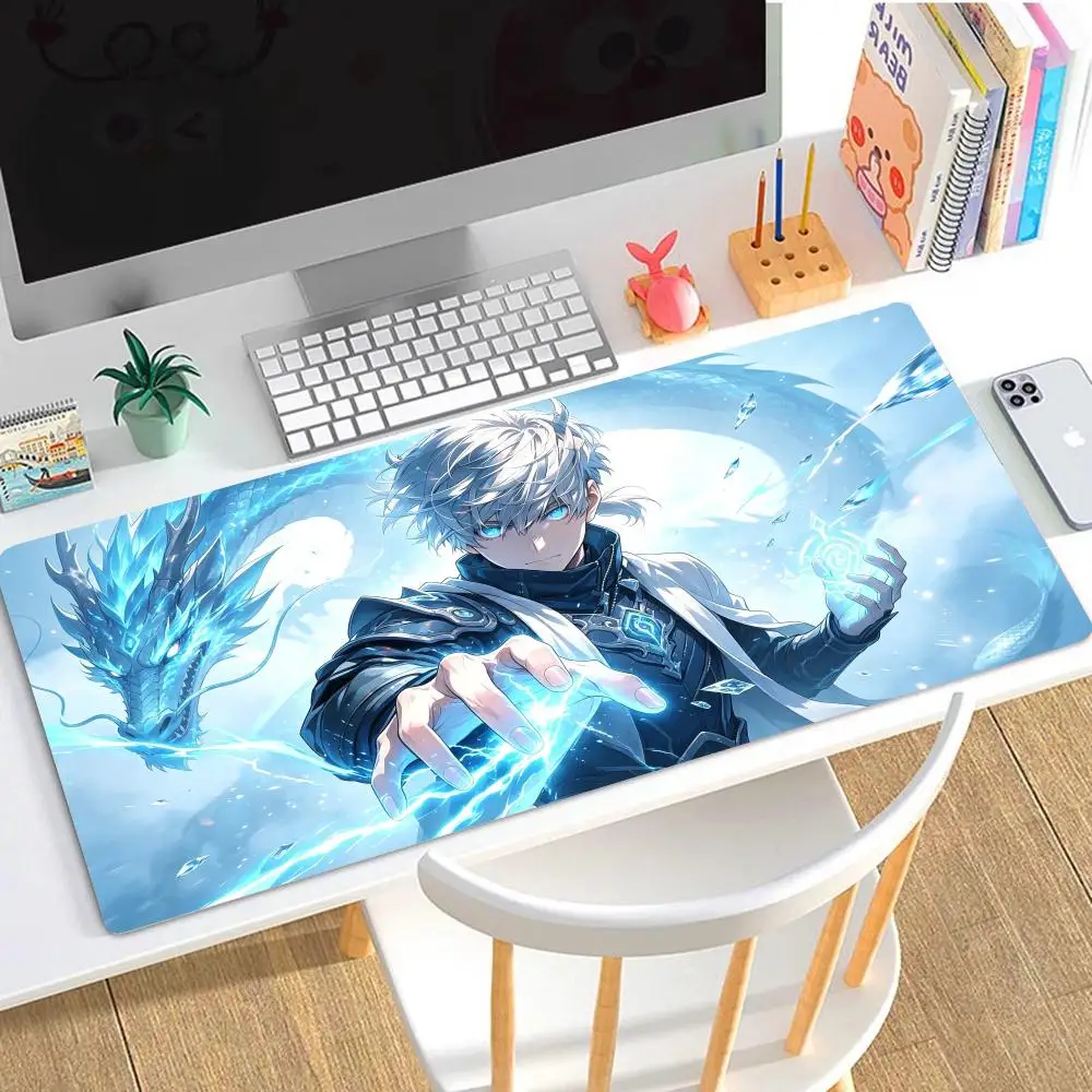 Blue Lightning Anime Boy Mousepad Large Size Table Mat For Laptop Games Office Gaming Workspace For Laptop Workspace