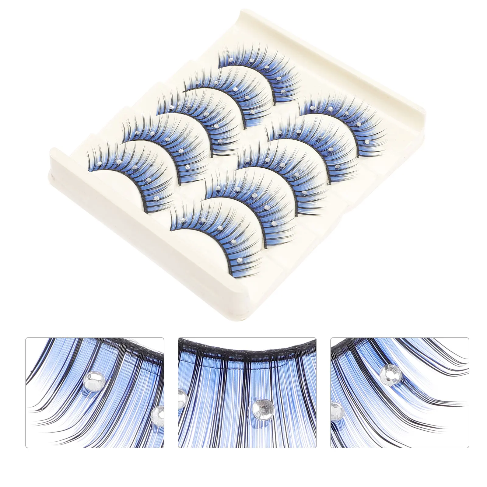 

5Pairs Colored Lashes False Eyelashes Stylish Eye Makeup Extension Easy to Use for Day Night Looks Lashes with Color