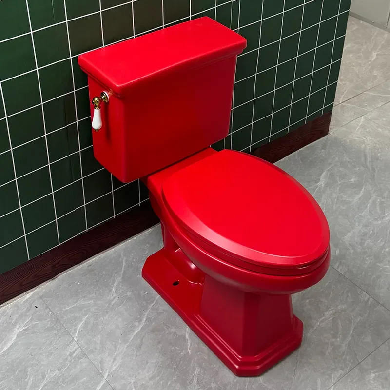 Retro Red Ceramic Toilet Bowl American Style High End Bathroom Fixture For Home Hotel Apartment Modern Sanitary Ware Design