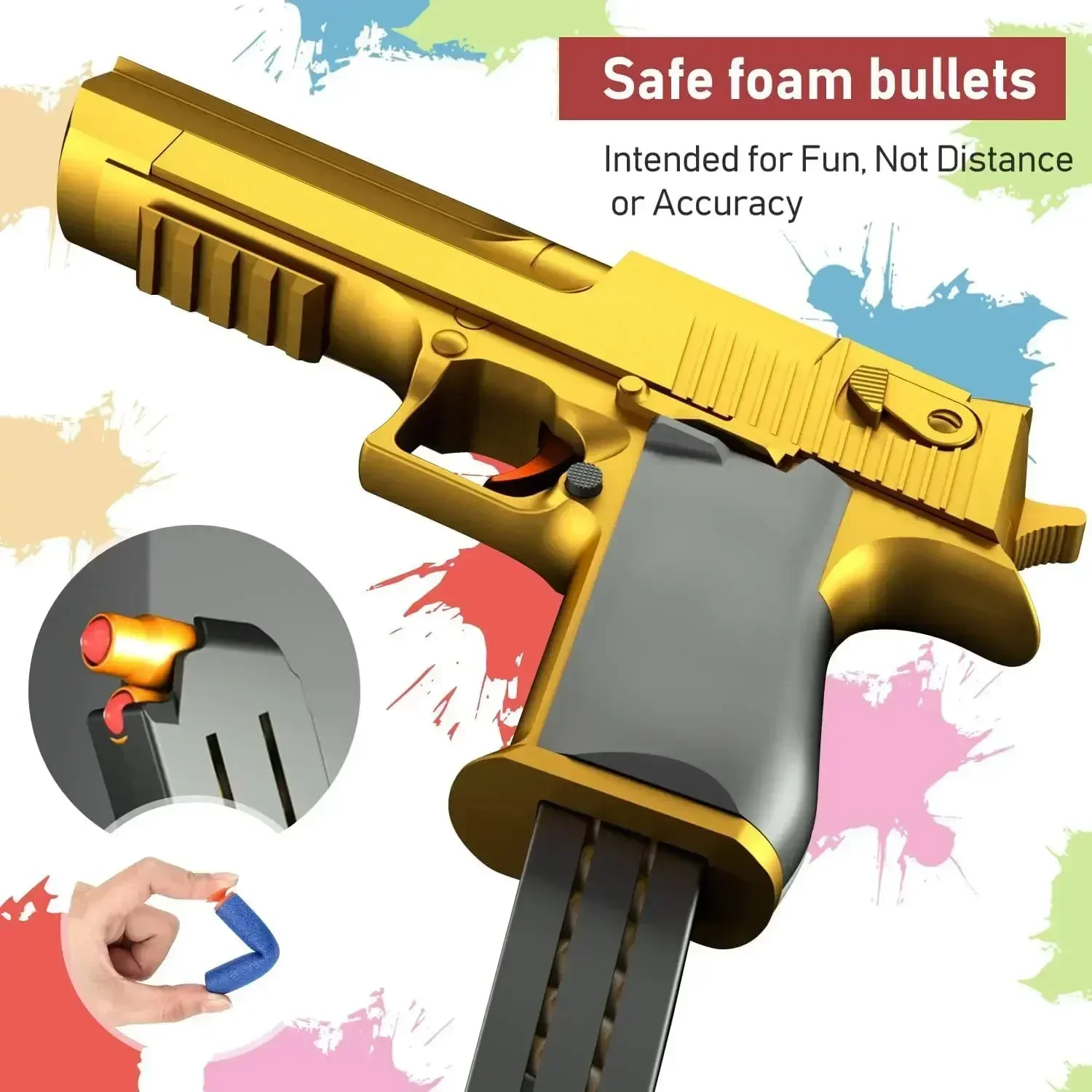 

QOPEducational Toy Gun Shell Ejecting Toy Foam Soft Bullet Blaster For Kids Boys Adults Airsoft Pistol Children Birthday Gift