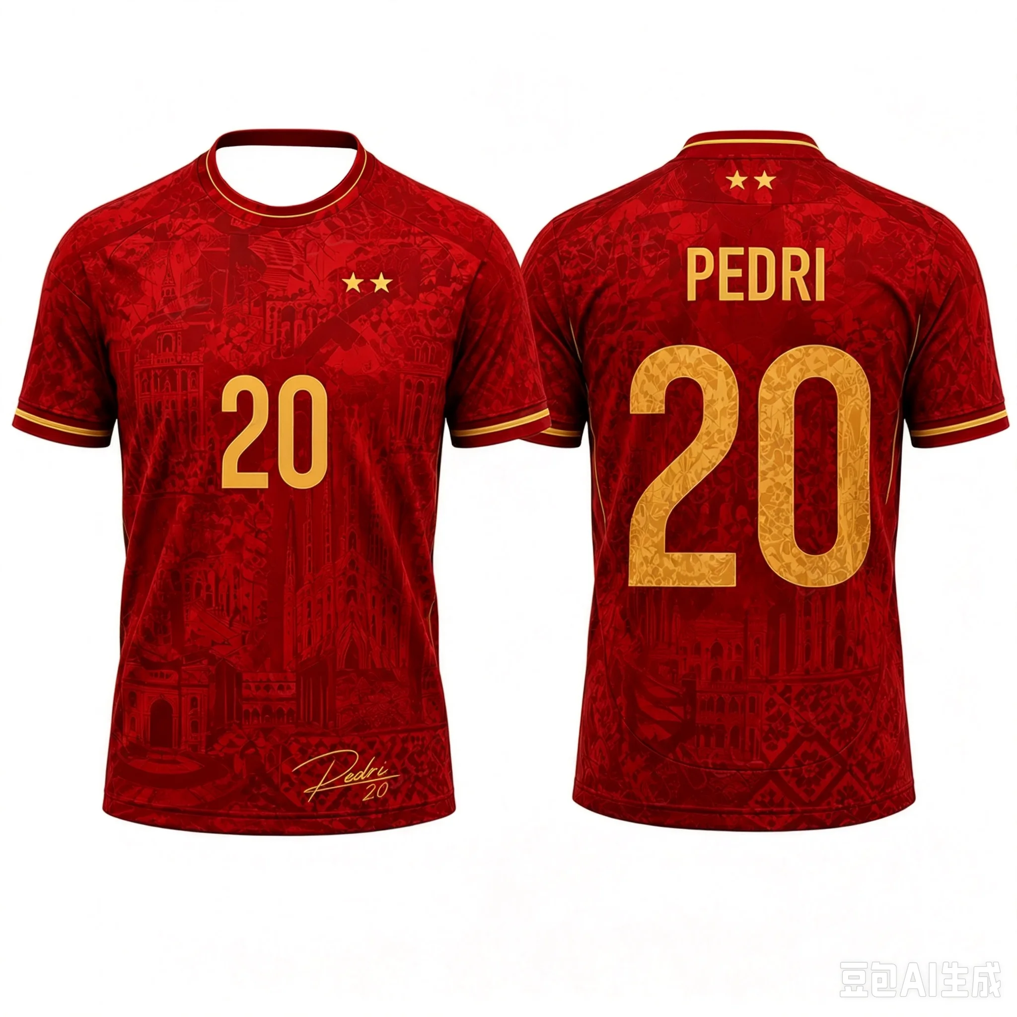 2026 Bestseller Neue Spanien Yamal 19 / Rodri 16 Fußballtrikot Zwei-Sterne-Edition Fußballtrikot für Männer Frauen Kinder Fan-Trikot Heimtrikot – Detail 11