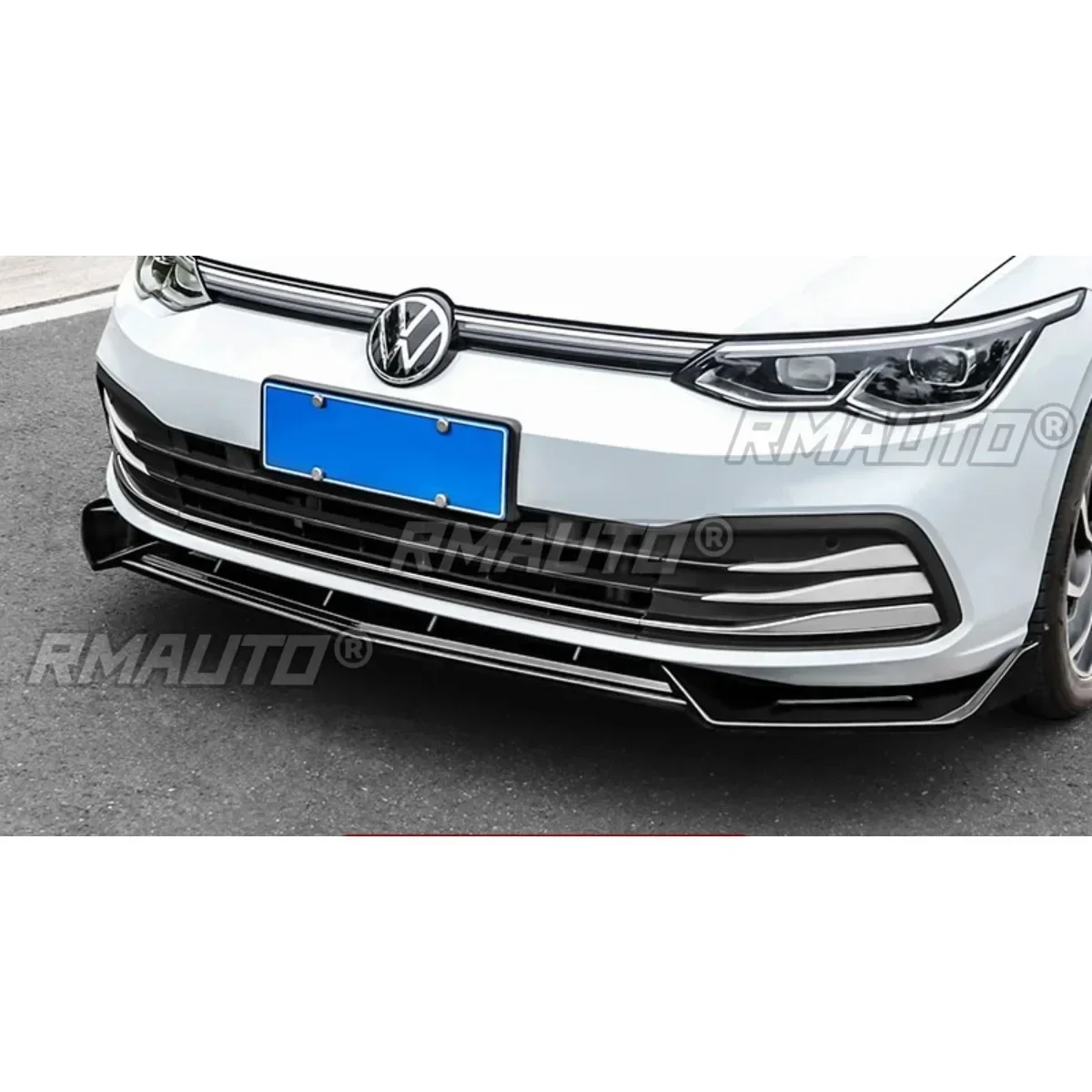 For VW Golf MK8 Pro GTI R-Line 2021-2023 Body Kit Front Bumper Spoiler Glossy Black Front Bumper Diffuser Car Accessories