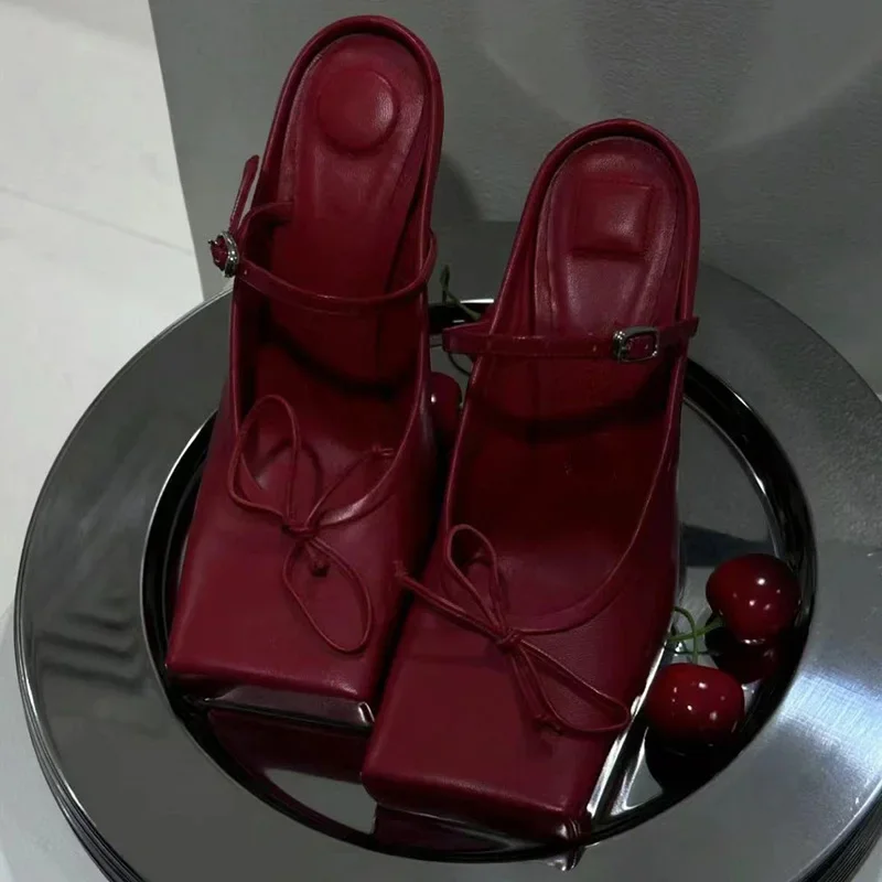 

Ballerina Туфли Женские Soft Cozy Zapatos Mujer 2024 Tendencia Chunky Heels Heeled Sandals Square Toe Women Shoes Belt Buckle
