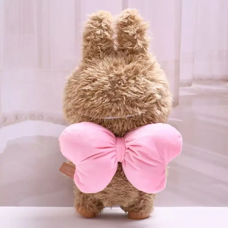 Para 38cm labubu rosa borboleta asa de pelúcia roupas de boneca acessórios 2 peças = faixa de cabeça + asa/conjunto