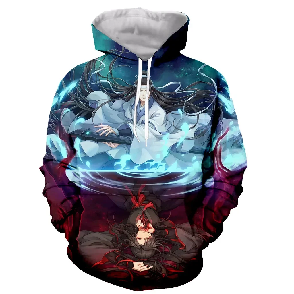 China Comics Mo Dao Zu Shi 3d Graphic Men\'s Baggy Hoodie Casual Oversized Pullover Popular Streetwear Fashion Trend Men Clothing