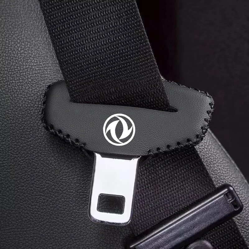 2pcs Car Seat Belt Buckle Cover Leather Protector Anti-collision Case For Dongfeng DFM AX7 H30 S30 S50 DFSK