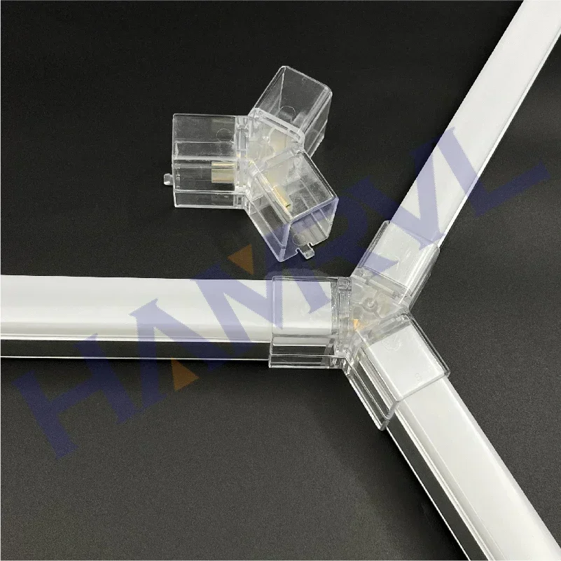 Hexagon Led Splicing Connector for honeycomb light Tube Ceiling Light For Auto Car Body Repair Led Workshop Garage V/Y/I/L/T