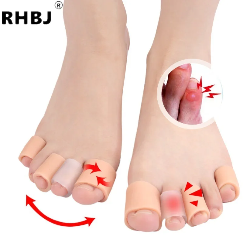 1Pcs Soft Silicone Finger & Toe Protector Tube Pain Relief Anti-Wear Pressure Reducing Toe Separators Foot Care Protection Pads