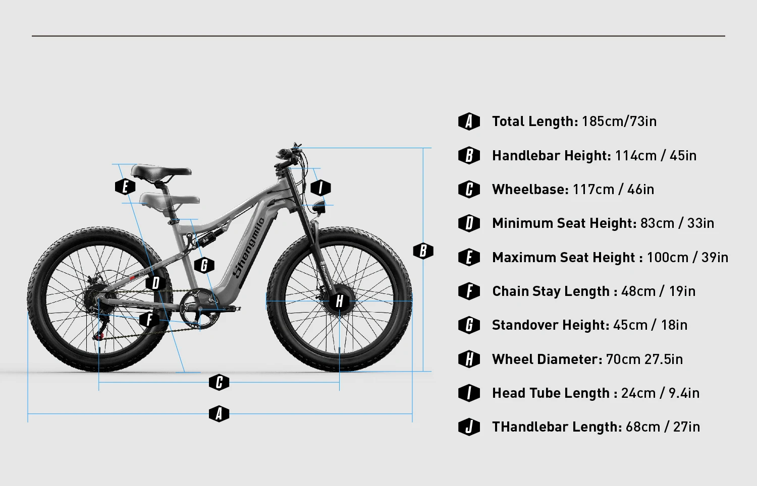 Shengmilo S600 Erwachsenen-Elektrofahrrad Herren E-Mountainbike 48V840WH Akku 26' Fatbike Elektrofahrrad – Detail 15