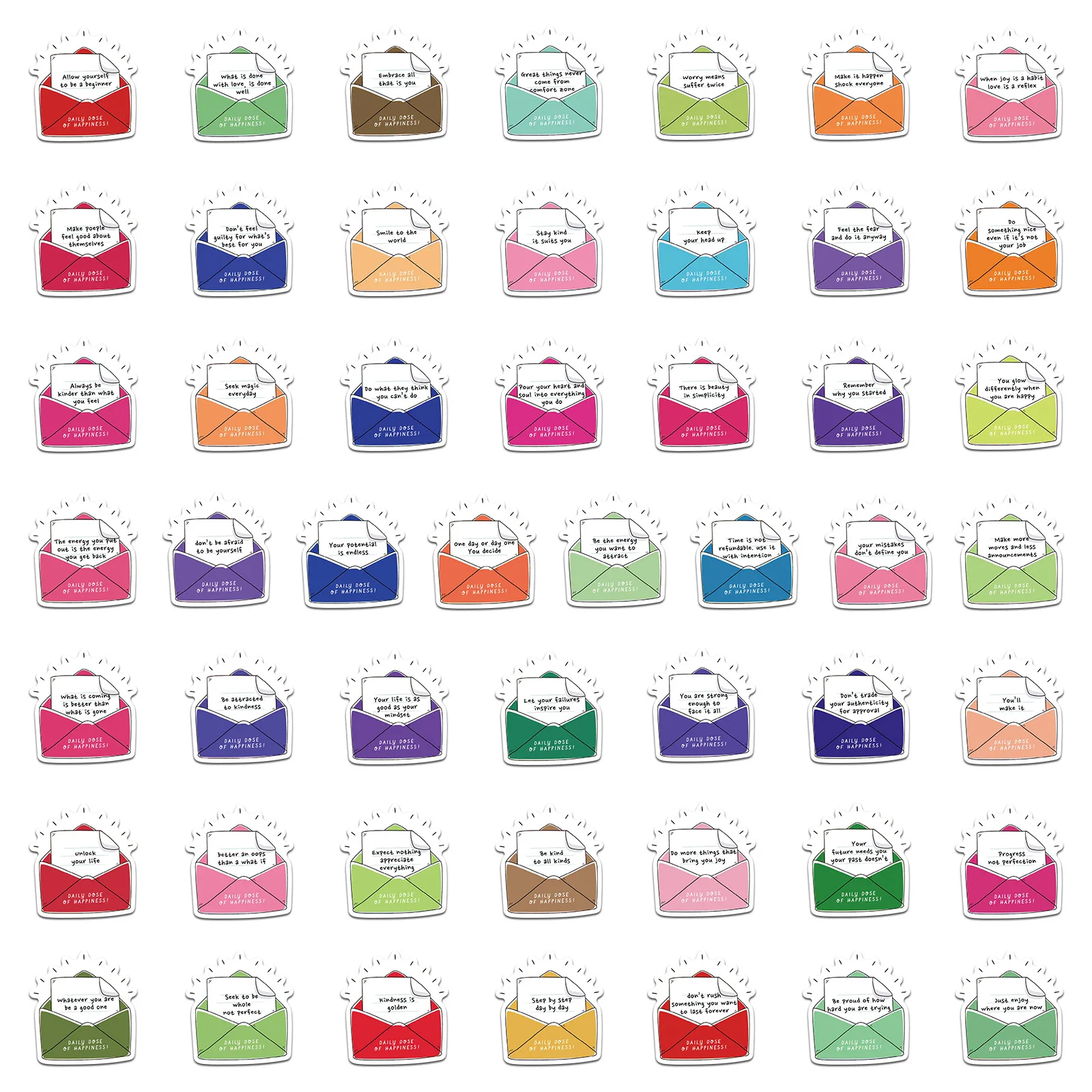 50 قطعة جرعة يومية من السعادة ملصق دفتر الكتابة على الجدران حافظة الحيوانات الأليفة المحمول الأمتعة الهاتف ورقة الثلاجة ملصقات الإبداعية ذاتية الصنع ﻿