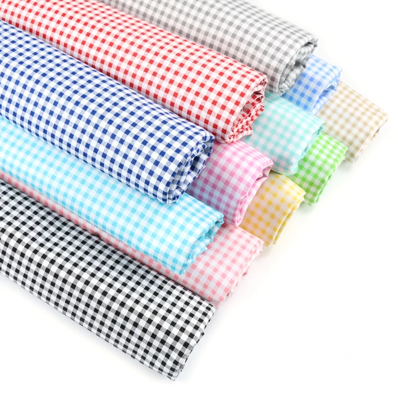 Printed Cotton Small Check Fabric for Sewing Patchwork DIY Quilting Fabrics Sew Children Clothes Material