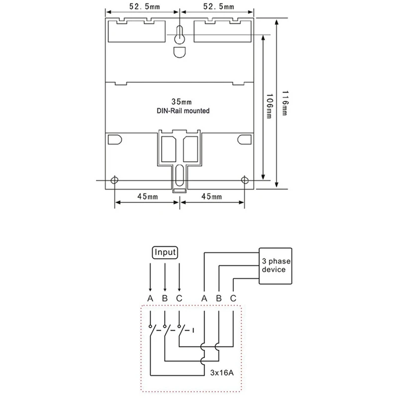 Interruptor programable del temporizador trifásico 380V 415V con retroiluminación