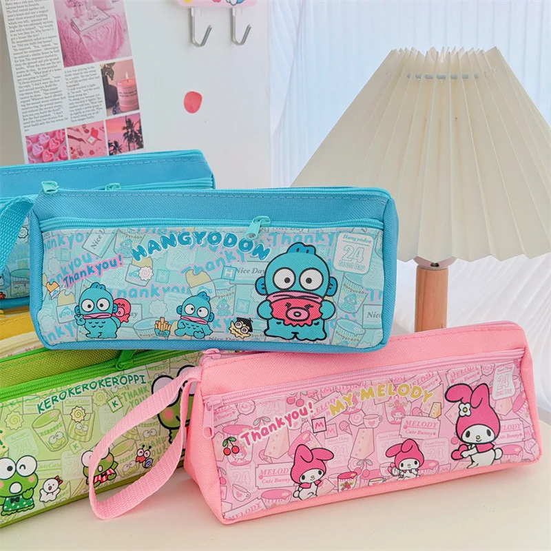 

New hellokitty Pencil Storage Bag Sanrio Pen Bag Student Stationery Bag Multifunctional and Large Capacity Kid Gift Toys ﻿