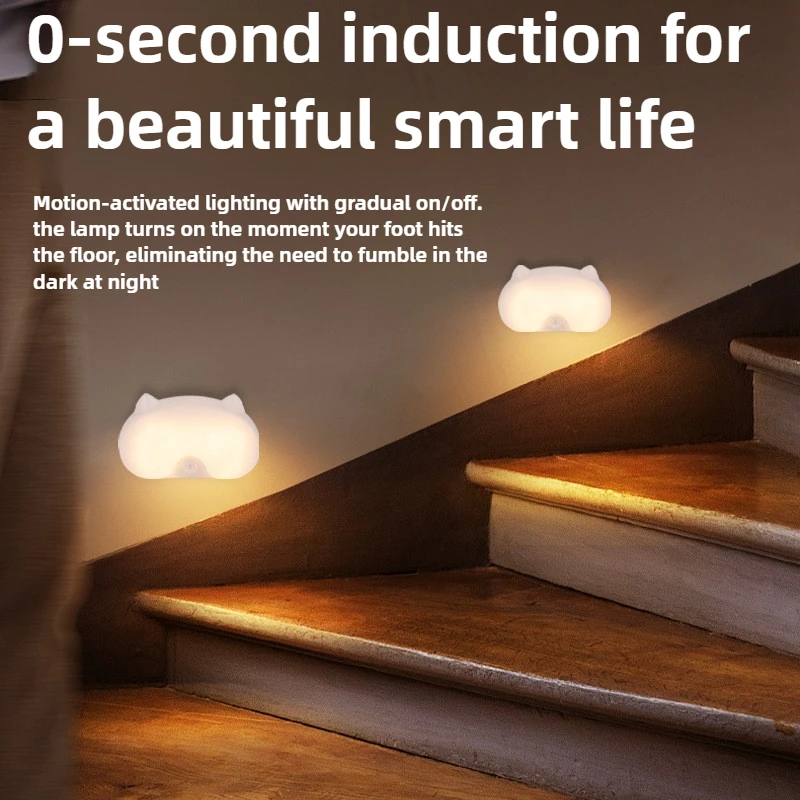 Luce notturna automatica con sensore del corpo umano - Luce angolare sotto il letto con sensore a risparmio energetico, per passerella, armadio e camera da letto