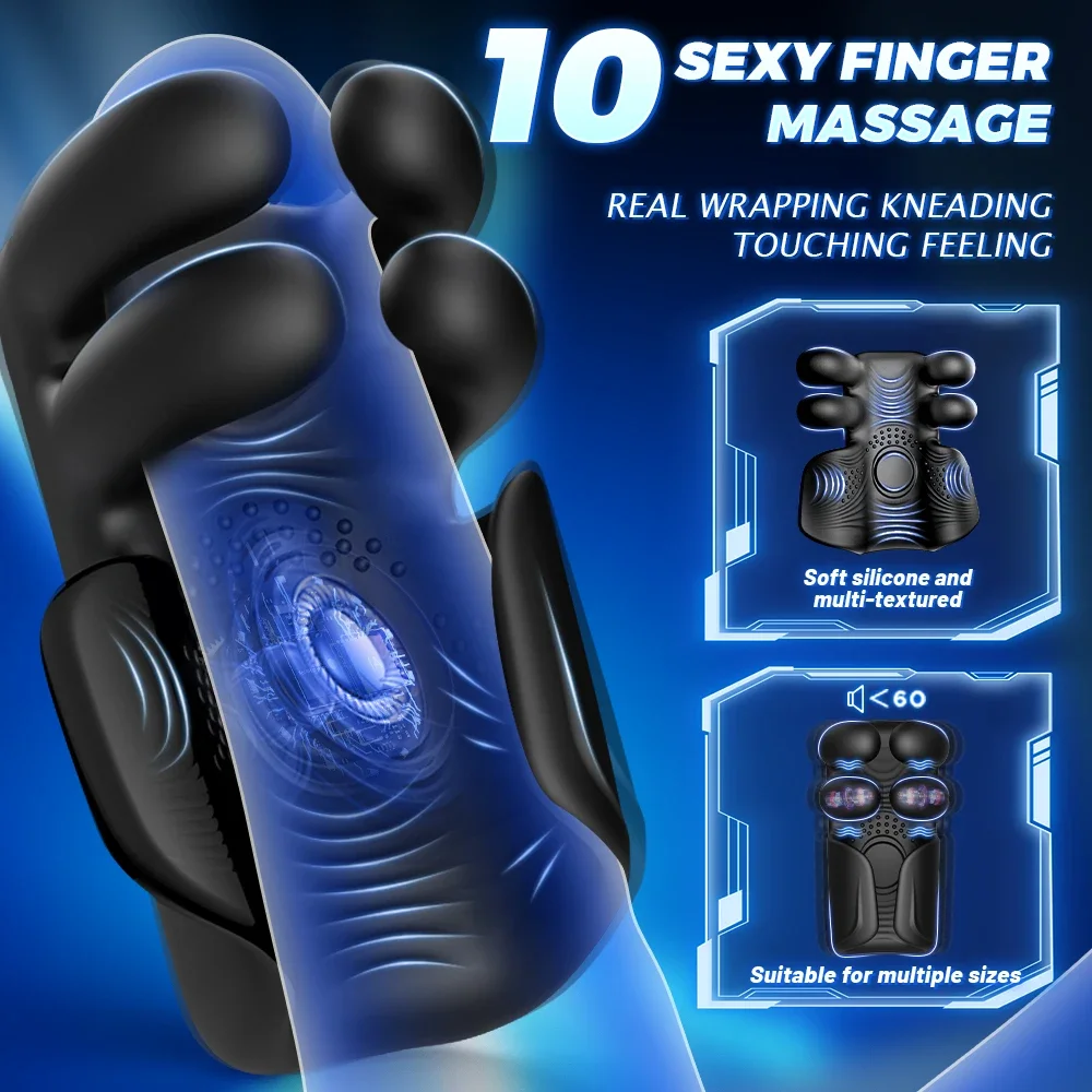 Penis Training Vibrator Men Glans Massage Stimulator For Ejaculation Delay Male Masturbator With Finger Pinching Sex Toys 18+