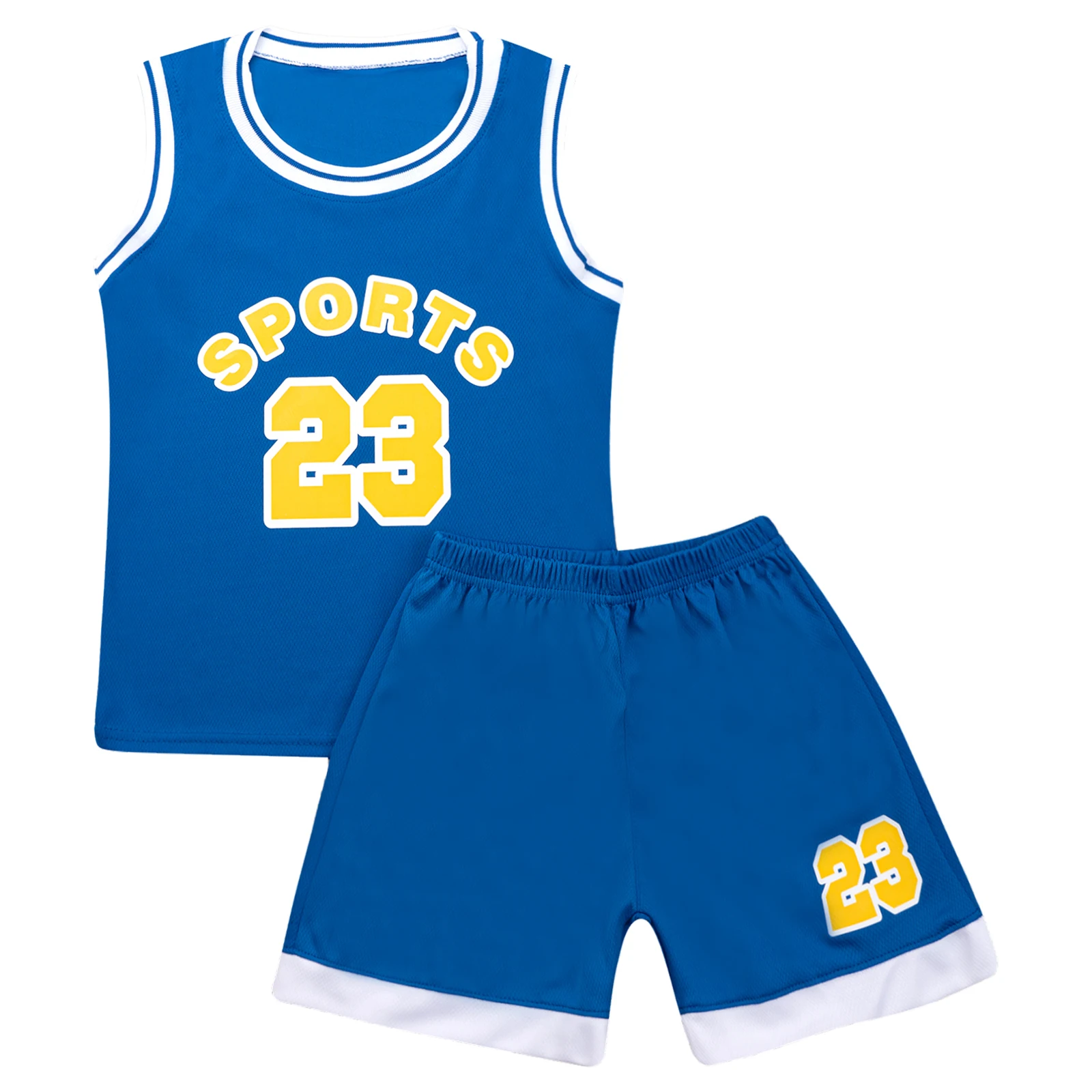 Unissex crianças conjuntos de basquete casual futebol roupas esportivas sem mangas impressão colete superior com shorts conjunto respirável treino esporte