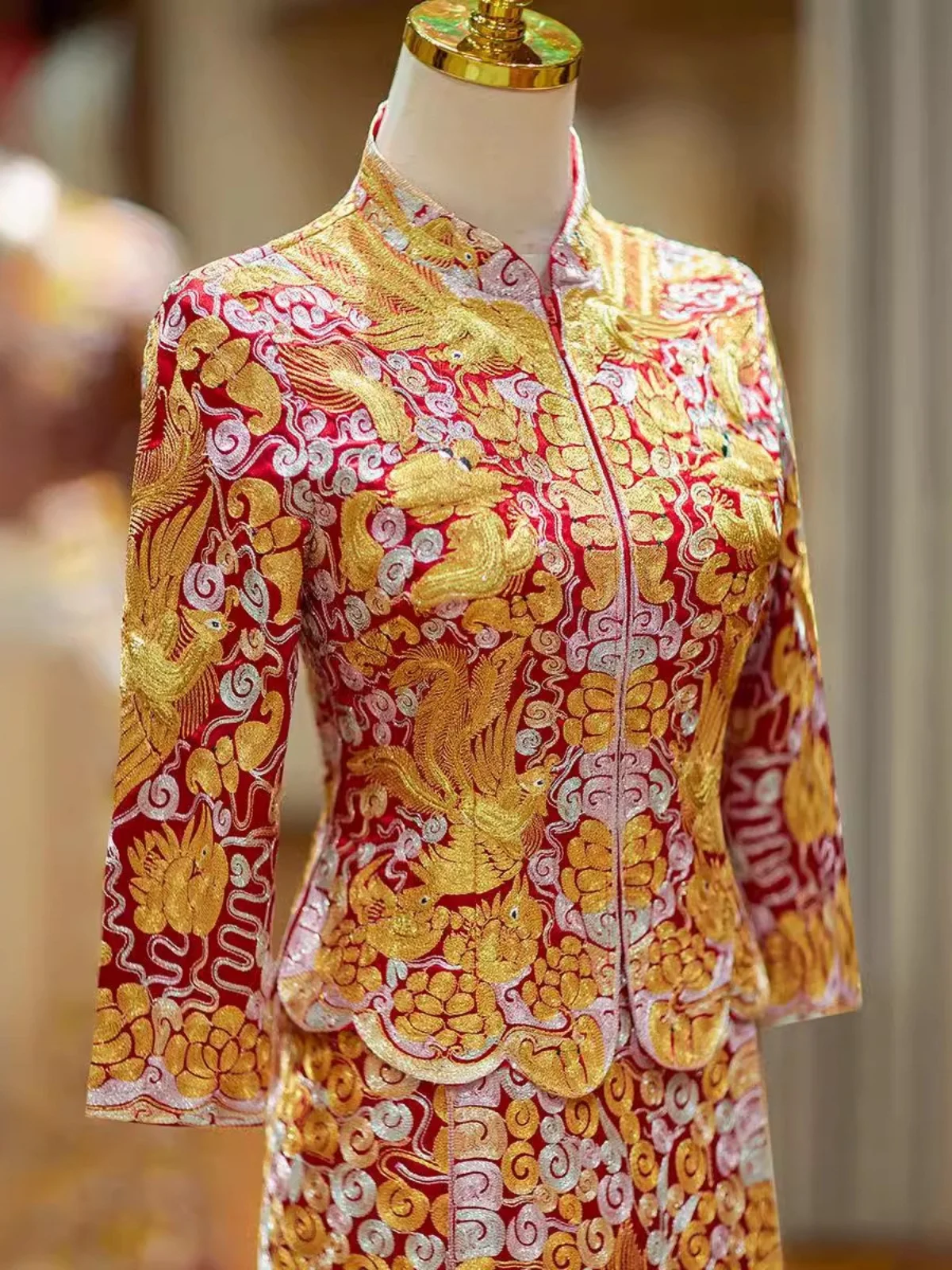 

Свадебный и платье, свадебный тост, одежда Xiuhe, новое китайское платье 2025 года, двор тяжелой промышленности