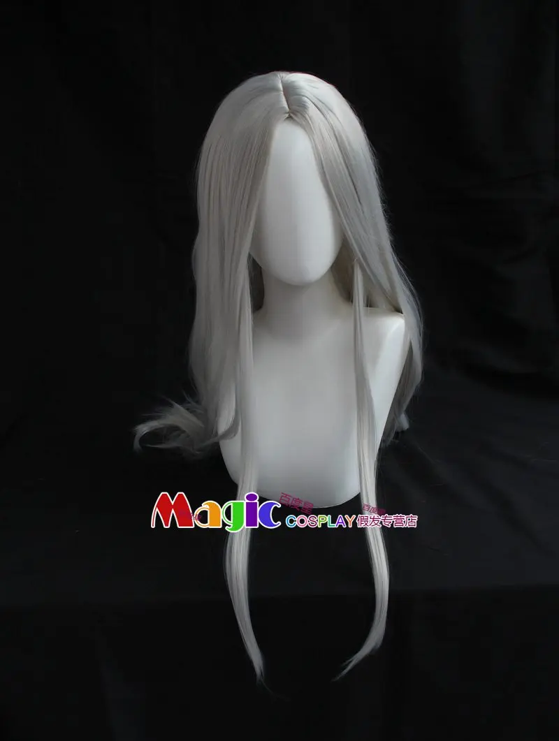 Ghost Blade Yuria Cosplay Wig Silver Grey Long Straight Heat Resistance Fibre Wigs