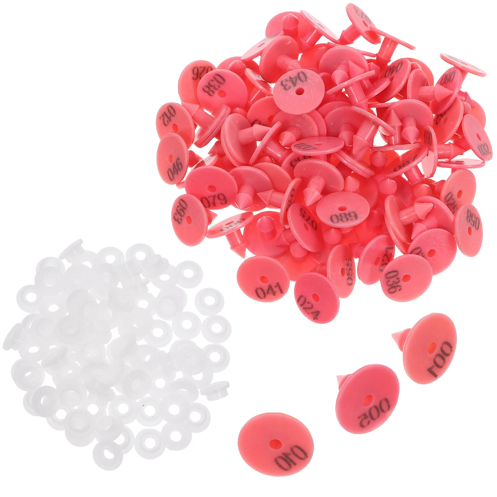 

100Pcs Rabbit Ear Tags Bright Colored Numbered Identification Animal Tracking Livestock Tagging Farm Management Tool