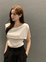 Summer Chic Design Svel Knitted Top Women's Faion Belted Stripe Vintage Retro Small Size Korean Sle Vest - Image 4