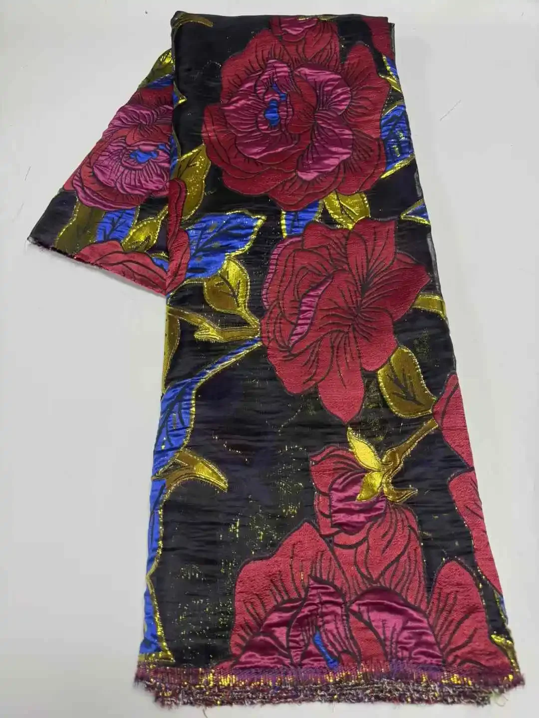 

Nigerian Brocade 2025 Damask African Luxury Brocade with Flower Patterns African Gild Lace Fabric for Wedding Party Dreses SZ647