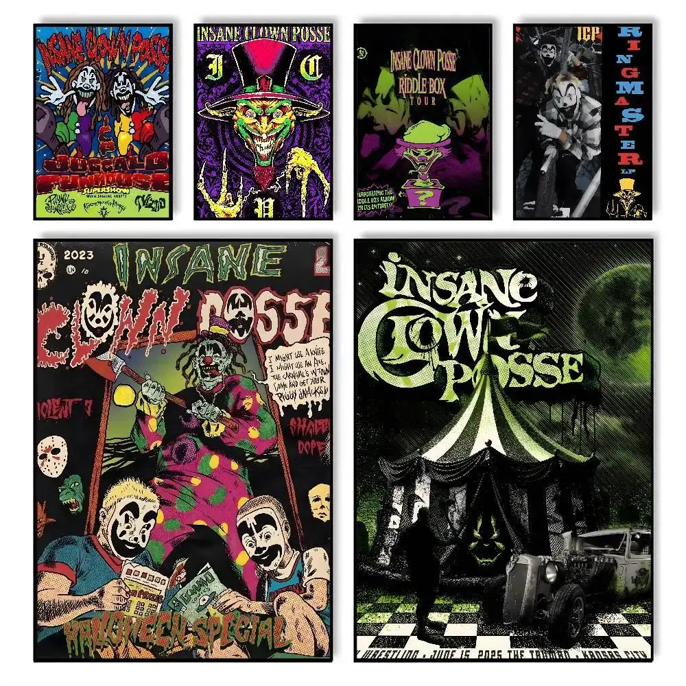 مجنون مهرج بوسي ملصق فني طباعة ديكور حائط مثالي لغرفة المعيشة غرفة نوم بار صالون هدية منزلية مثالية