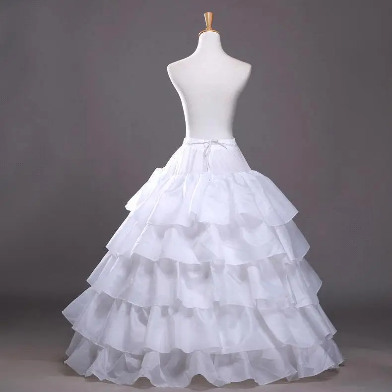 4 Áo Xích Móc 5 Lớp Bầu Petticoats Đen Petticoat Crinoline Tây Nam Không Lớn Xù Cưới Phụ Kiện Voan Underskirts