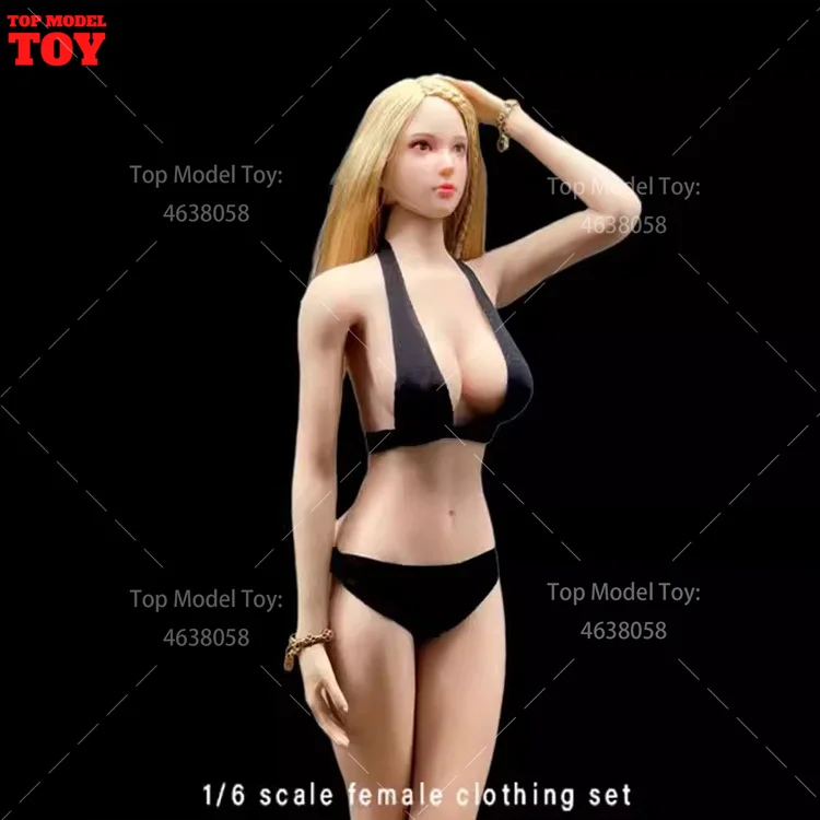 CJG-039 1/6 Scale Black Underwear Bra Underpants Clothes Accessory Model Fit 12