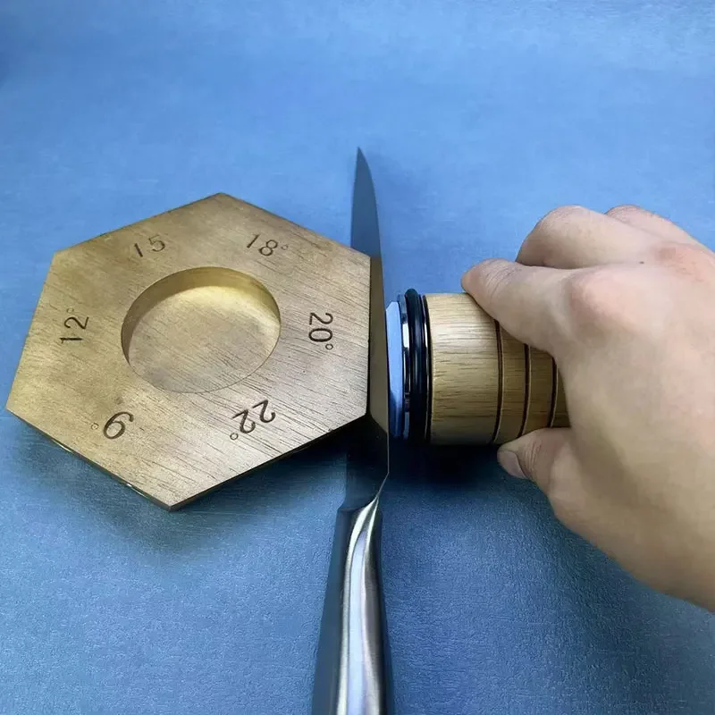 Magnetic Rolling Knife Sharpener Diamond Sharpening Stone Wood Kitchen Grinding System 6  Angle Roller Accessory view 5