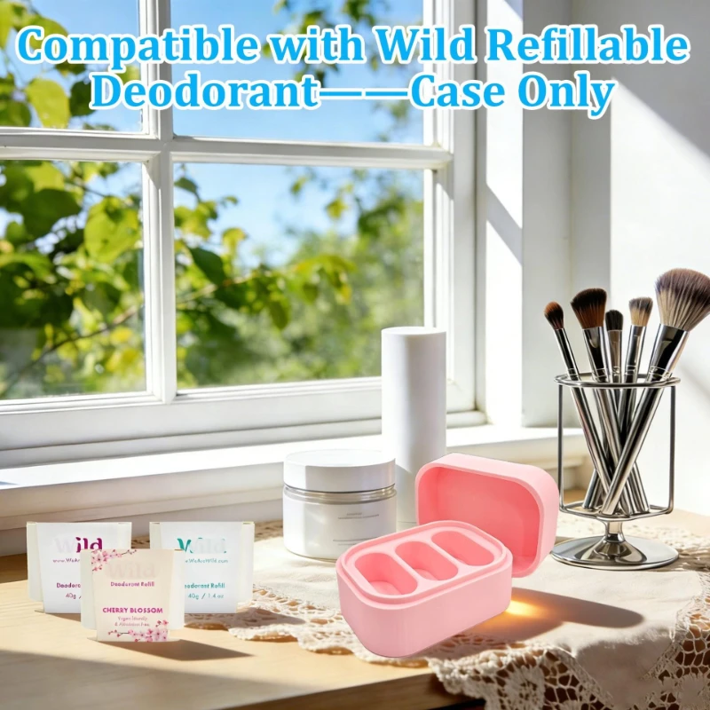 We Are Wild 3-Pack Solid Perfume Refill – Deodorant Replacement Core Storage Case Organizer