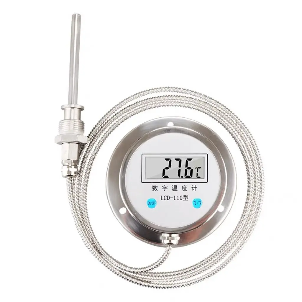 

OEM SUPPORT Full Stainless Steel Bimetal Thermometer Capillary 5M Temperature Gauge