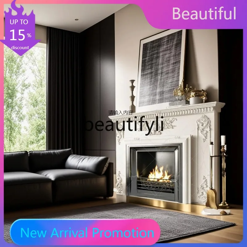 

KK80 Fireplace Mantel American Retro Luxury Background Wall French Elegance Modern Entrance Storage Fireplace Mantel