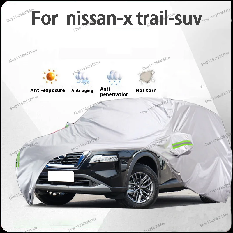 

Автомобильный чехол для Nissan X-Trail Fit — водонепроницаемый, пылезащитный, солнцезащитный козырек (УФ), снегозащитный | Серебряное полное покрытие с защитой в течение всего дня