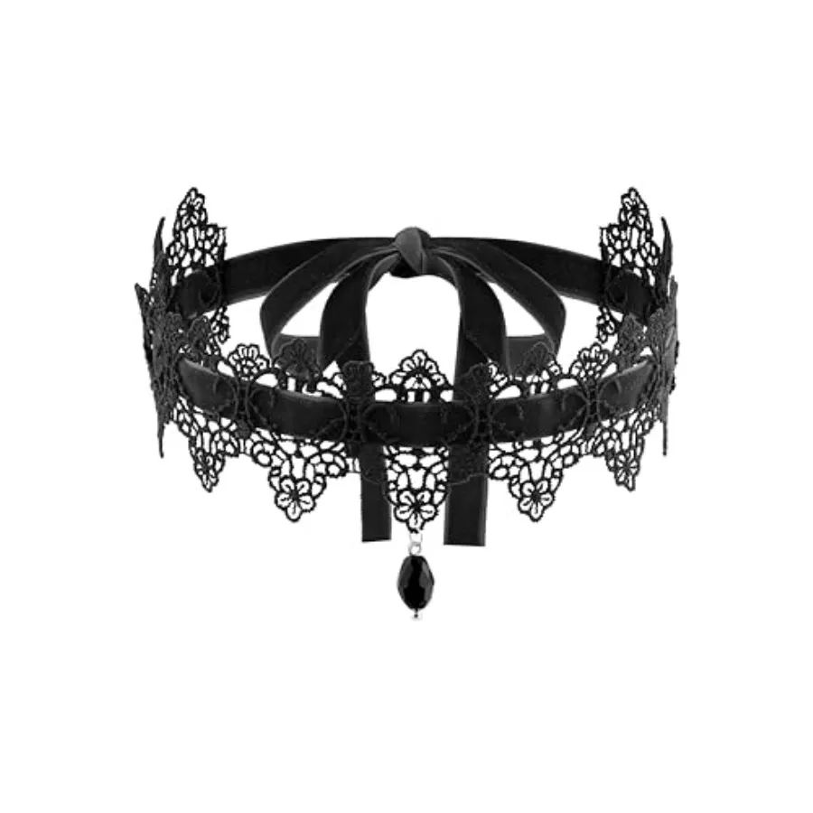 

Sacina Gothic Lace Velvet Victorian Choker, Goth Necklace, Vintage Necklace, Christmas Jewelry Gift