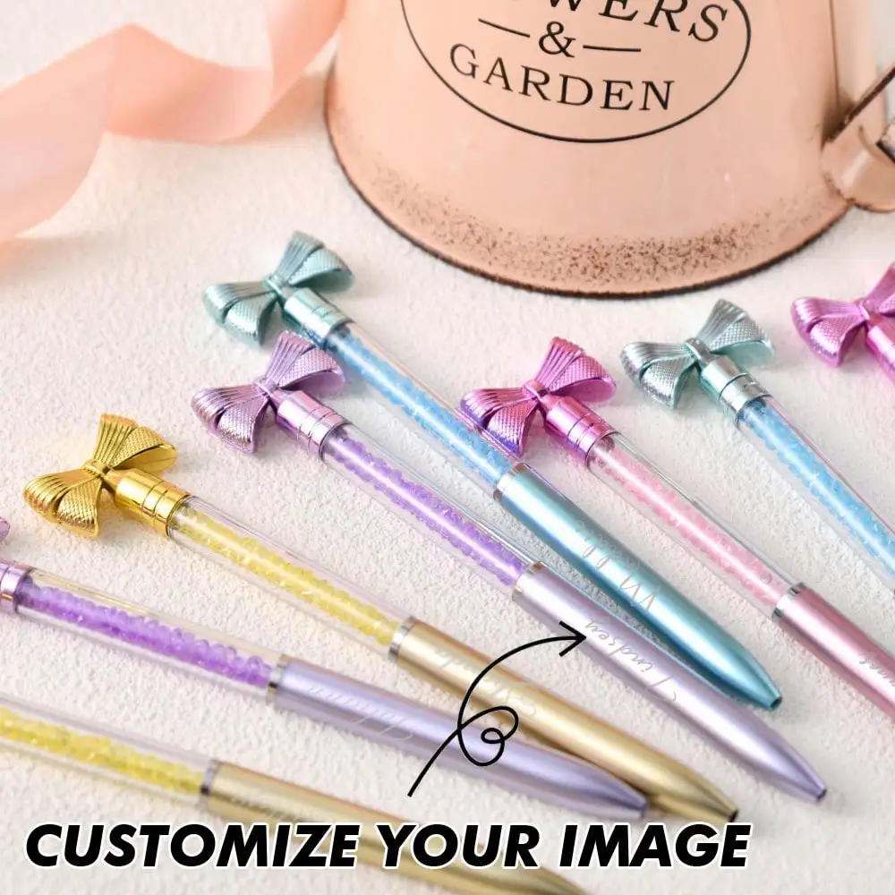 Personalized Bow Ballpoint Pen Custom Name Elegant Office Pen Unique Wedding Keepsake Bridesmaid Birthday Gift For Women