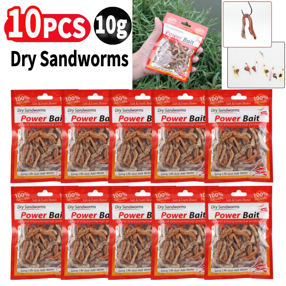 1/5/10PCS Lifelike Dry Lugworm Sandworms Fishing Lures Saltwater Freshwater Feeder Sea Fishing Worms Smell Soft Artificial Bait