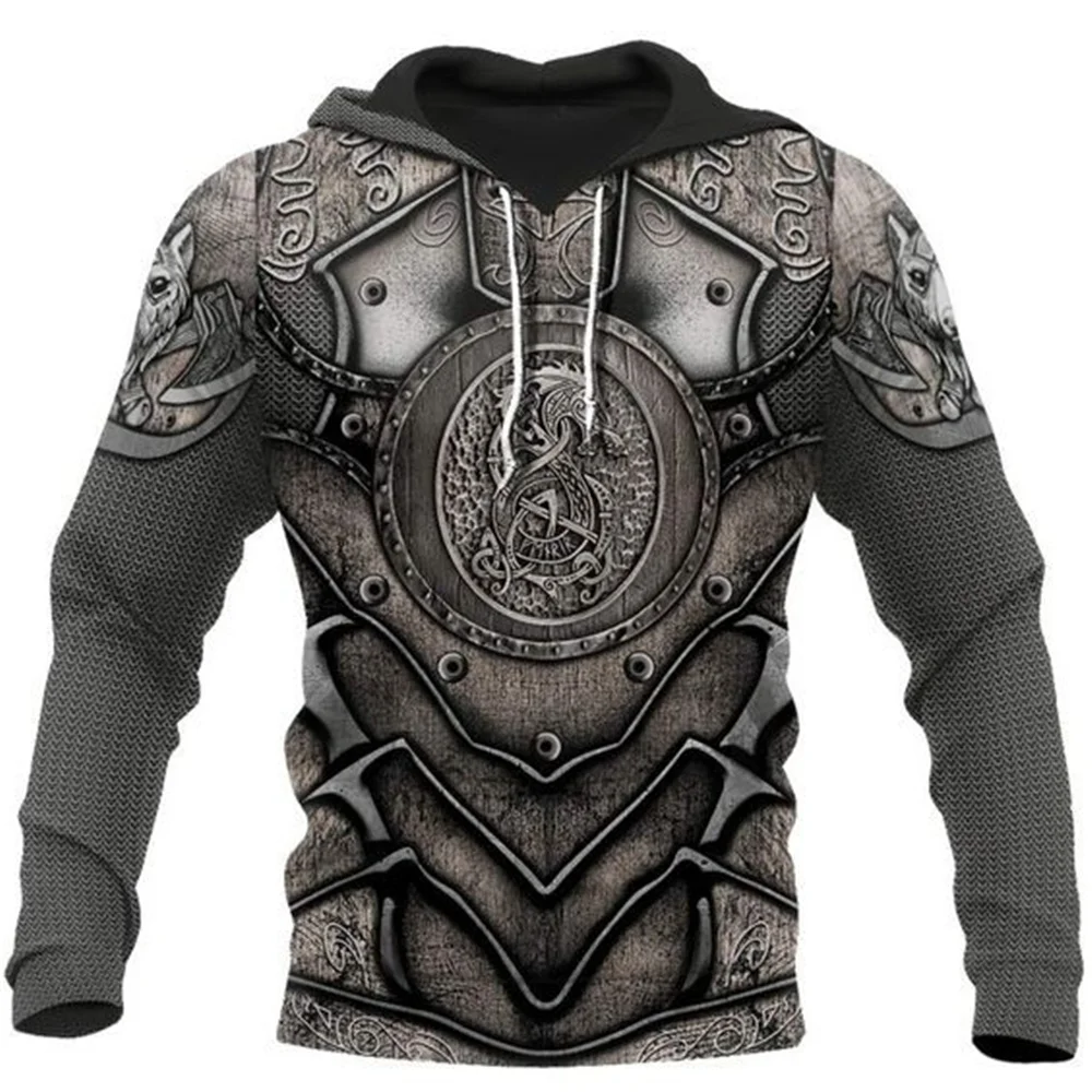 Fashion 3D Printed Knight Medieval Armor Men Hoodies Knights Templar Harajuku Hooded Sweatshirt Unisex Casual Jacket Pullovers